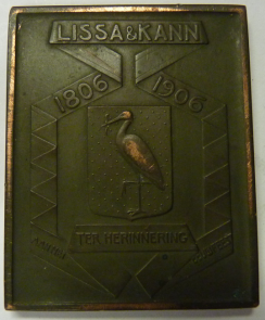 Plaquette Lisa&Kann 1906